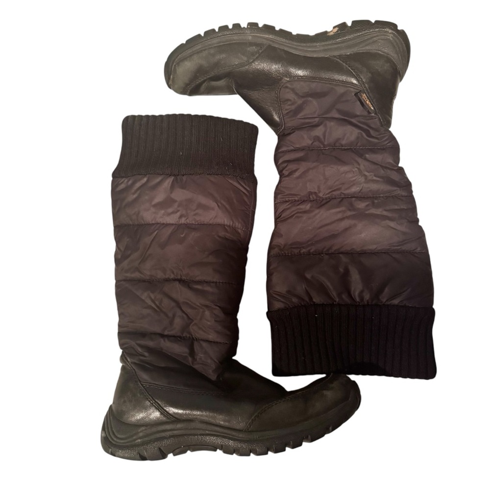 UGG Australia Matilda Nylon Leather Puffer Boots Black Size 6